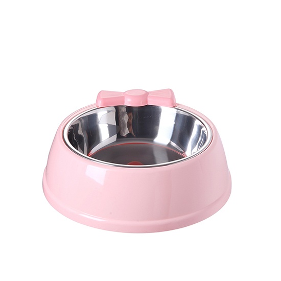 Stainless steel bowtie shape pet bowl